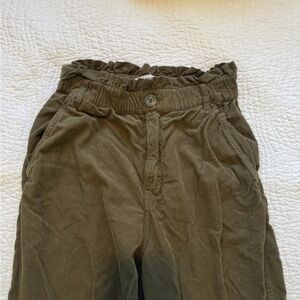 Zara Paperbag Waist Corduroy Pants